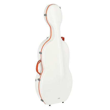 GEWA pure Polycarbonat custodia per violoncello 4/4 | bianco/arancio