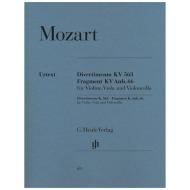 Mozart, W.A.: Streichtrio Es-Dur, KV 563 Urtext 