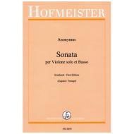 Anonymus: Sonata per Violone solo et Basso 