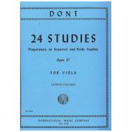 Dont, J.: 24 Etüden op. 37 (Vorbereitung zu den Etüden von Kreutzer und Rode) 