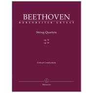 Beethoven, L. v.: Streichquartette Op. 74, 95 – Kritischer Bericht 