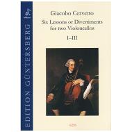 Cervetto, G.: Six Lessons or Divertiments Op.4 Vol.1 I-III 